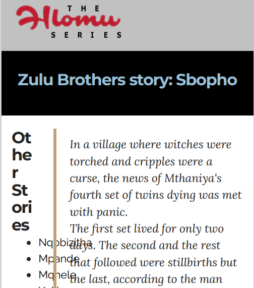 Zulu Brothers story Sbopho ePub